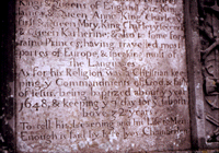 Tombstone of Puritan Sabbath keeping Dr. Peter Chamberlen